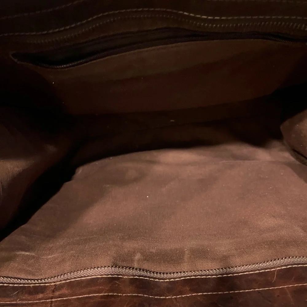 G.H. Bass brown leather tote purse bag brief case - Picture 4 of 12